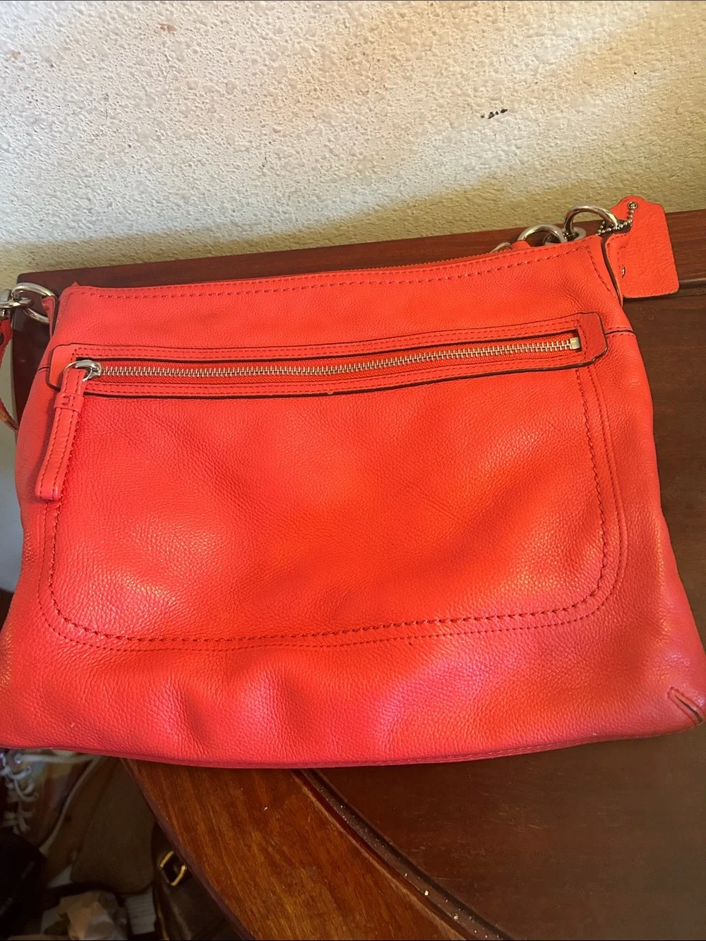 Coach Coral Leather Shoulder Bag -